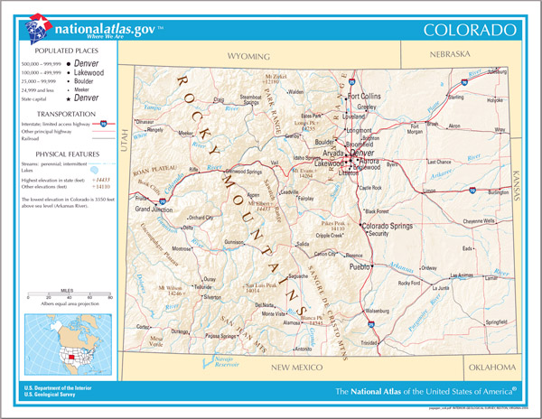 Large detailed map of Colorado state.