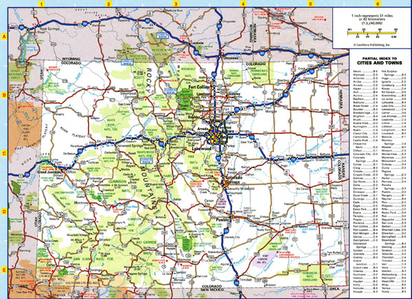 Large detailed roads and highways map of Colorado state with all cities and national parks.