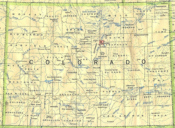 Map of Colorado. Colorado map.