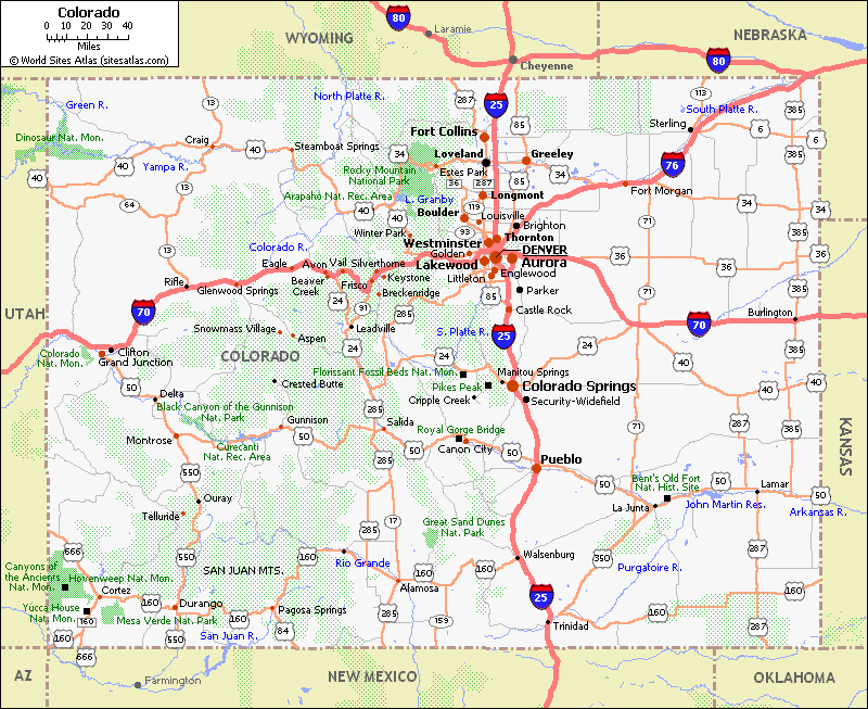 Colorado Road Map