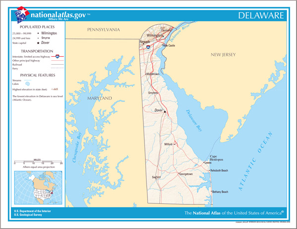 Large detailed map of Delaware state.