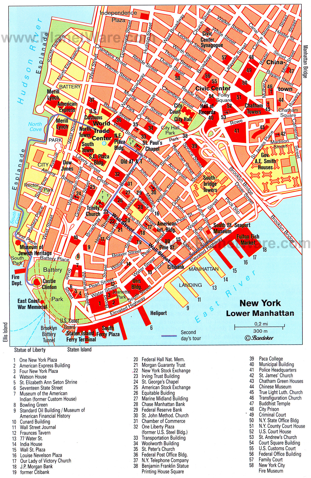 Detailed Map Of Lower Manhattan Lower Manhattan Detailed Map