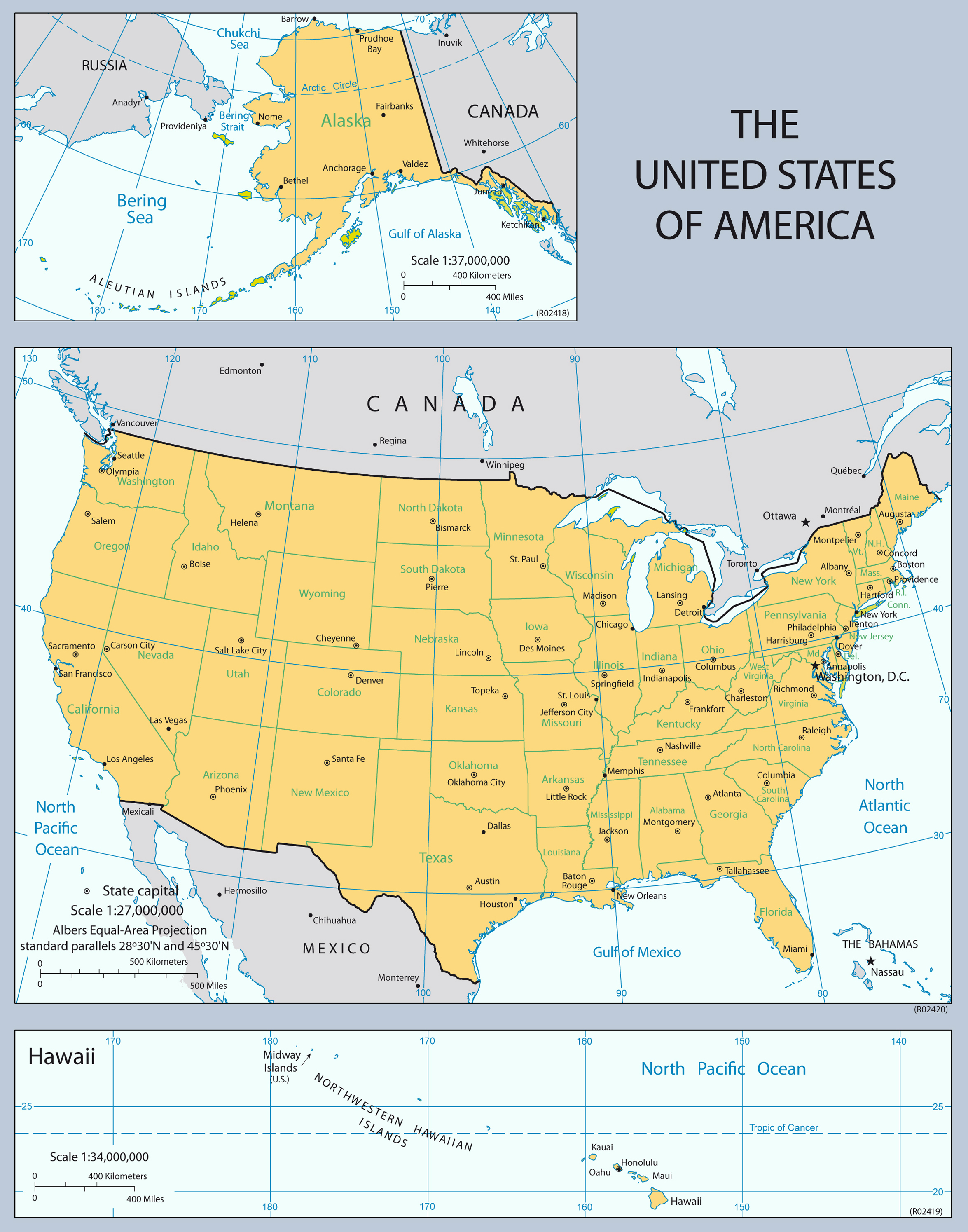 Detailed Map Of The United States The U S Detailed Map Vidiani