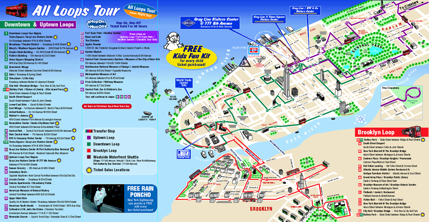 Detailed tourist map of New York City. New York City detailed tourist