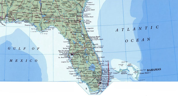 Large map of Florida state. Florida state large map.