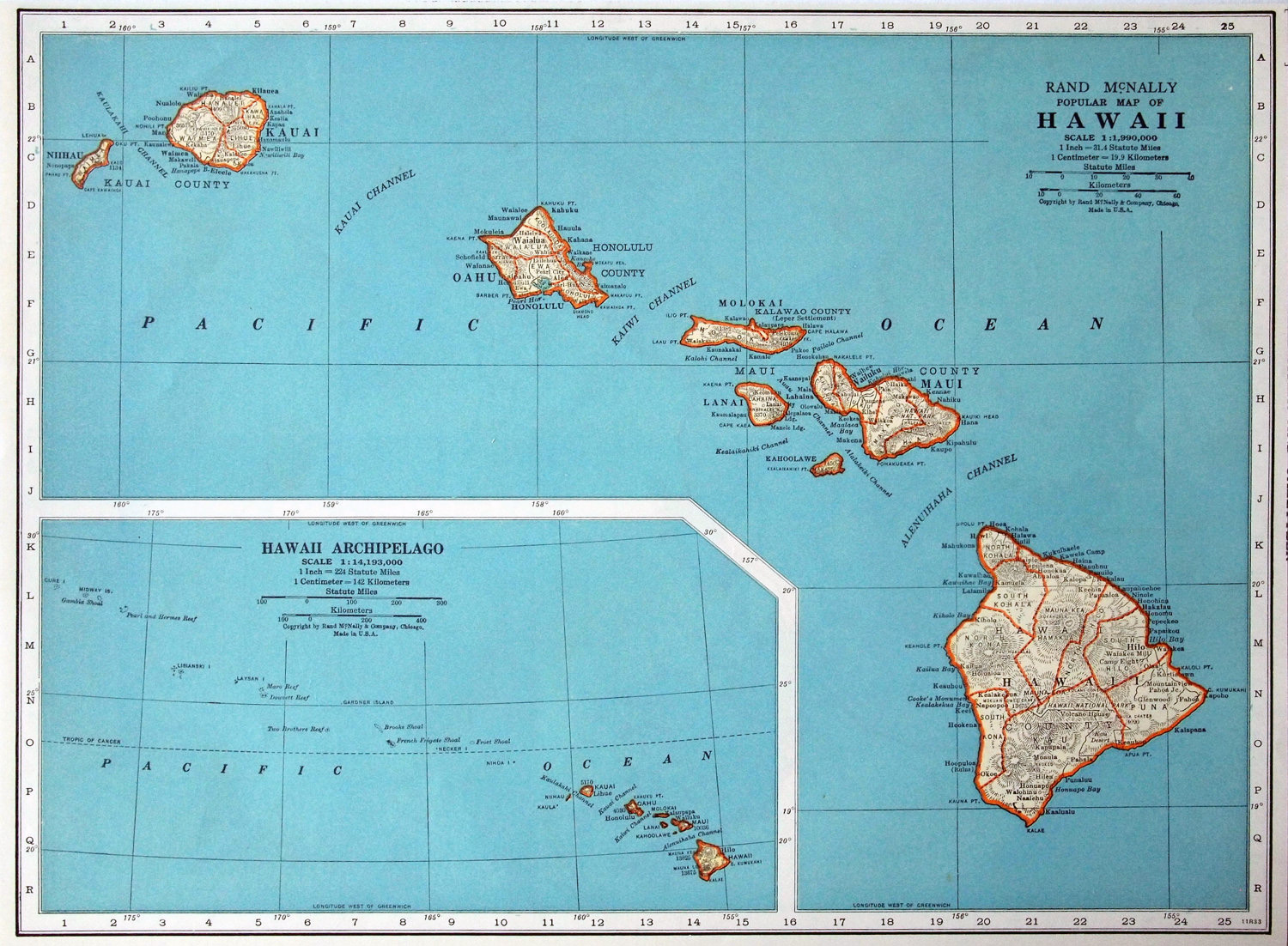 Administrative Map Of Hawaii State Hawaii State Administrative