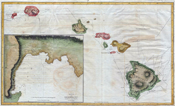 Large detailed old map of Hawaii - 1785.