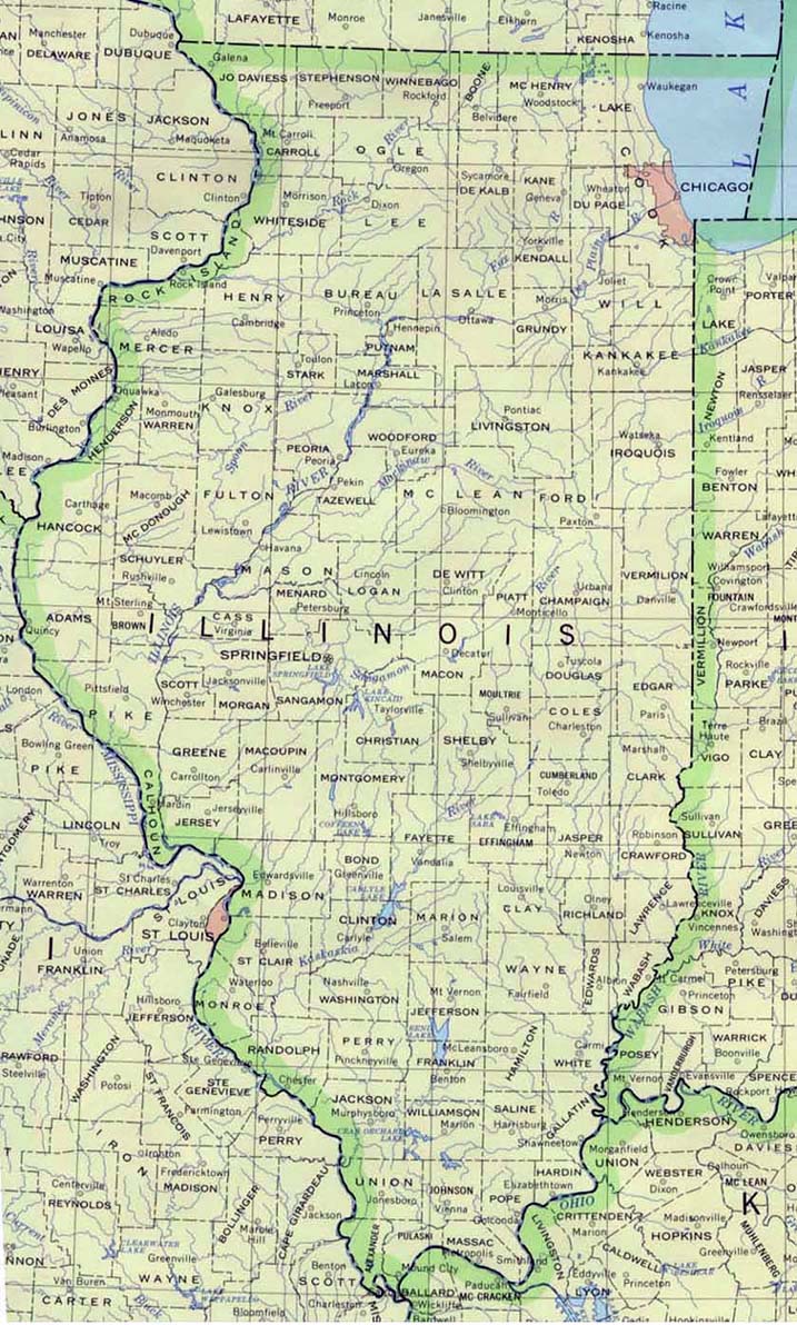 Detailed map of Illinois state. Illinois state detailed map Maps of all