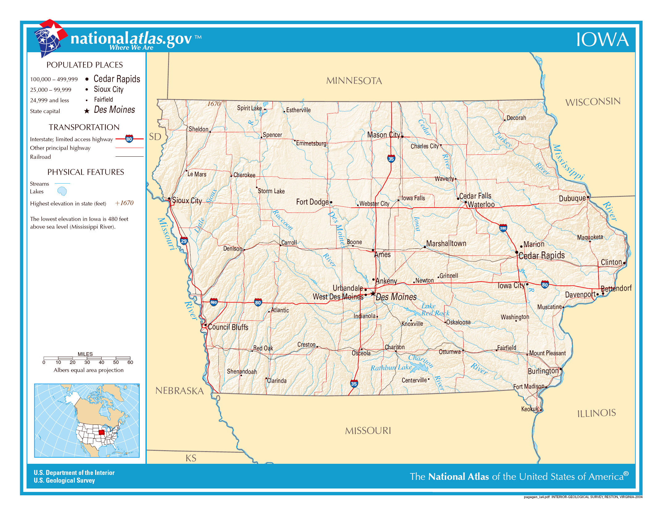 Large Detailed Map Of Iowa Large Detailed Map Of Iowa State. Iowa State Large Detailed Map |  Vidiani.com | Maps Of All Countries In One Place