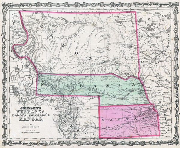 Large detailed old map of Kansas, Nebraska and Dakota - 1862.