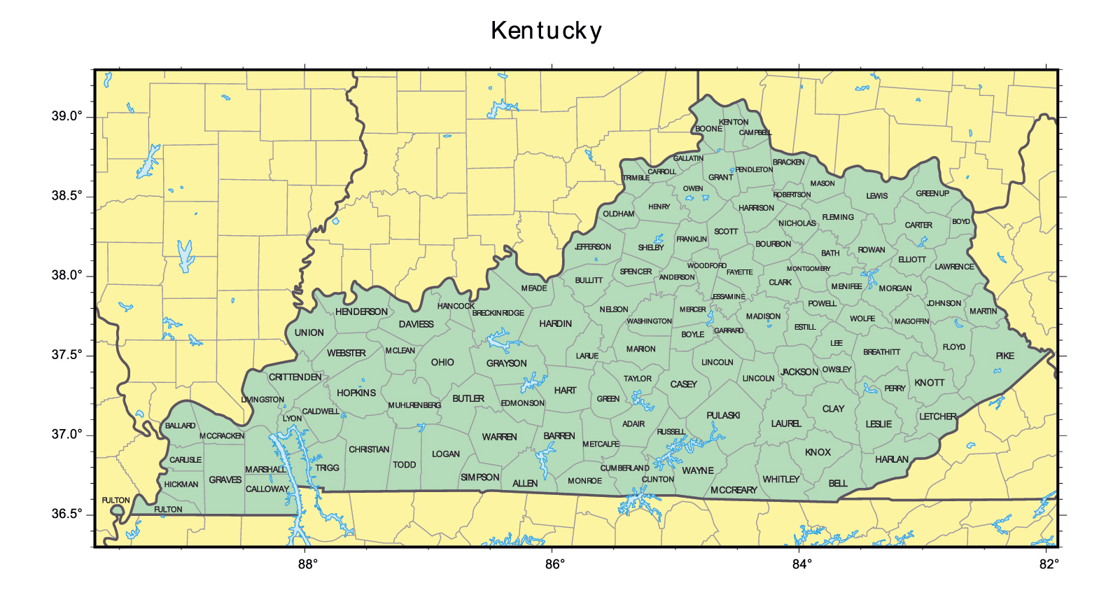 Kentucky On Map Of Usa - Map