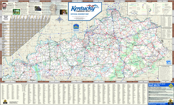 Large detailed highways map of Kentucky state with all cities and national parks.