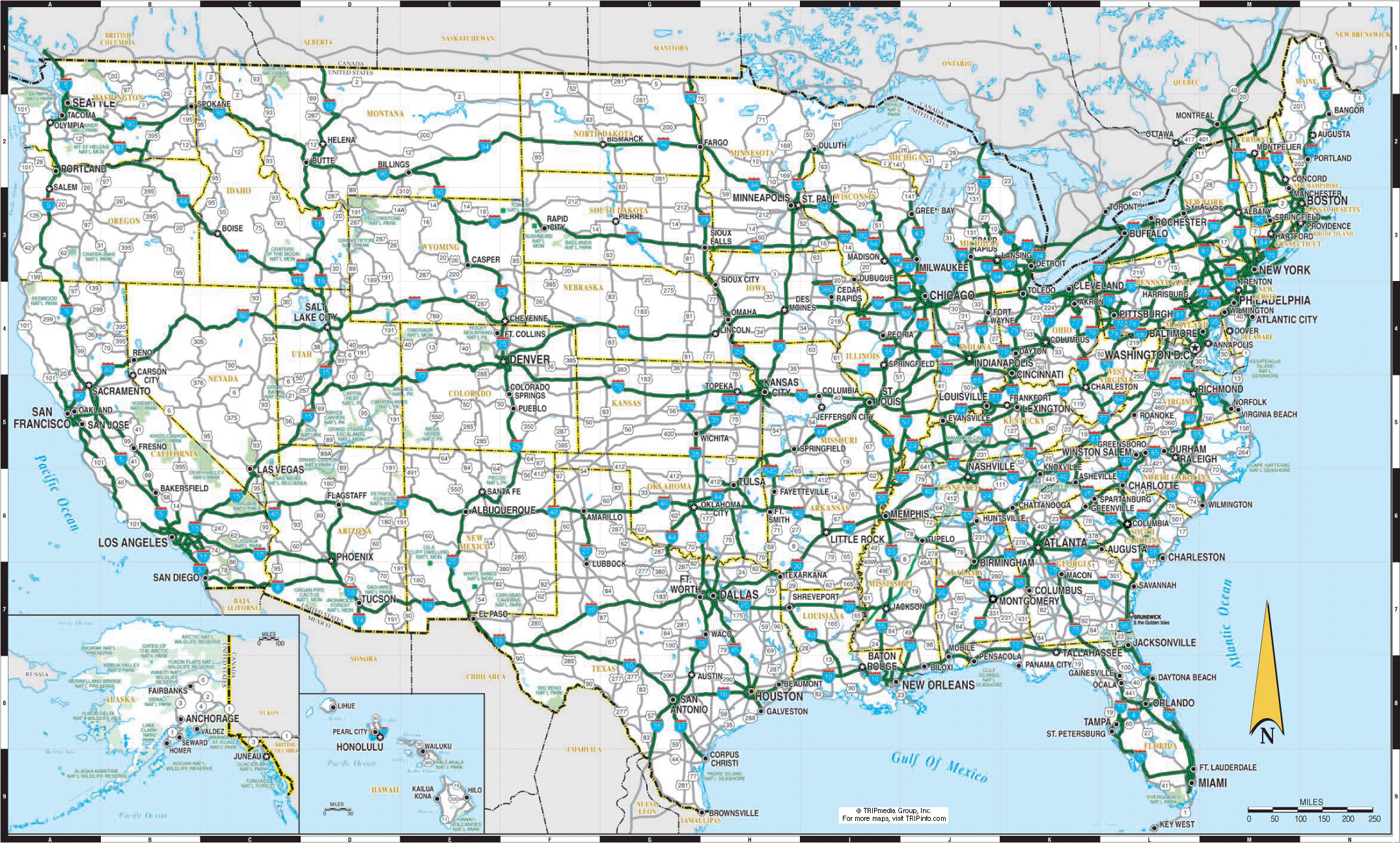 Us Maps With States And Cities And Highways Us Atlas Map With Highways