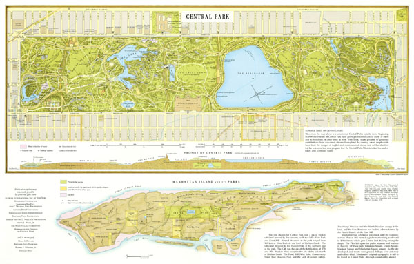 Large detailed map of Central Park, Manhattan, NYC.