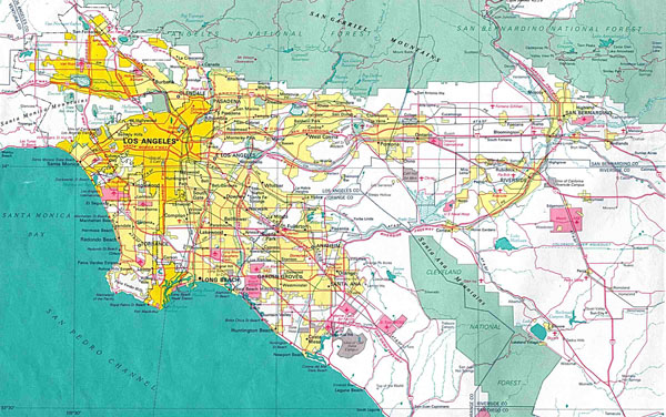 Large detailed map of Los Angeles city.