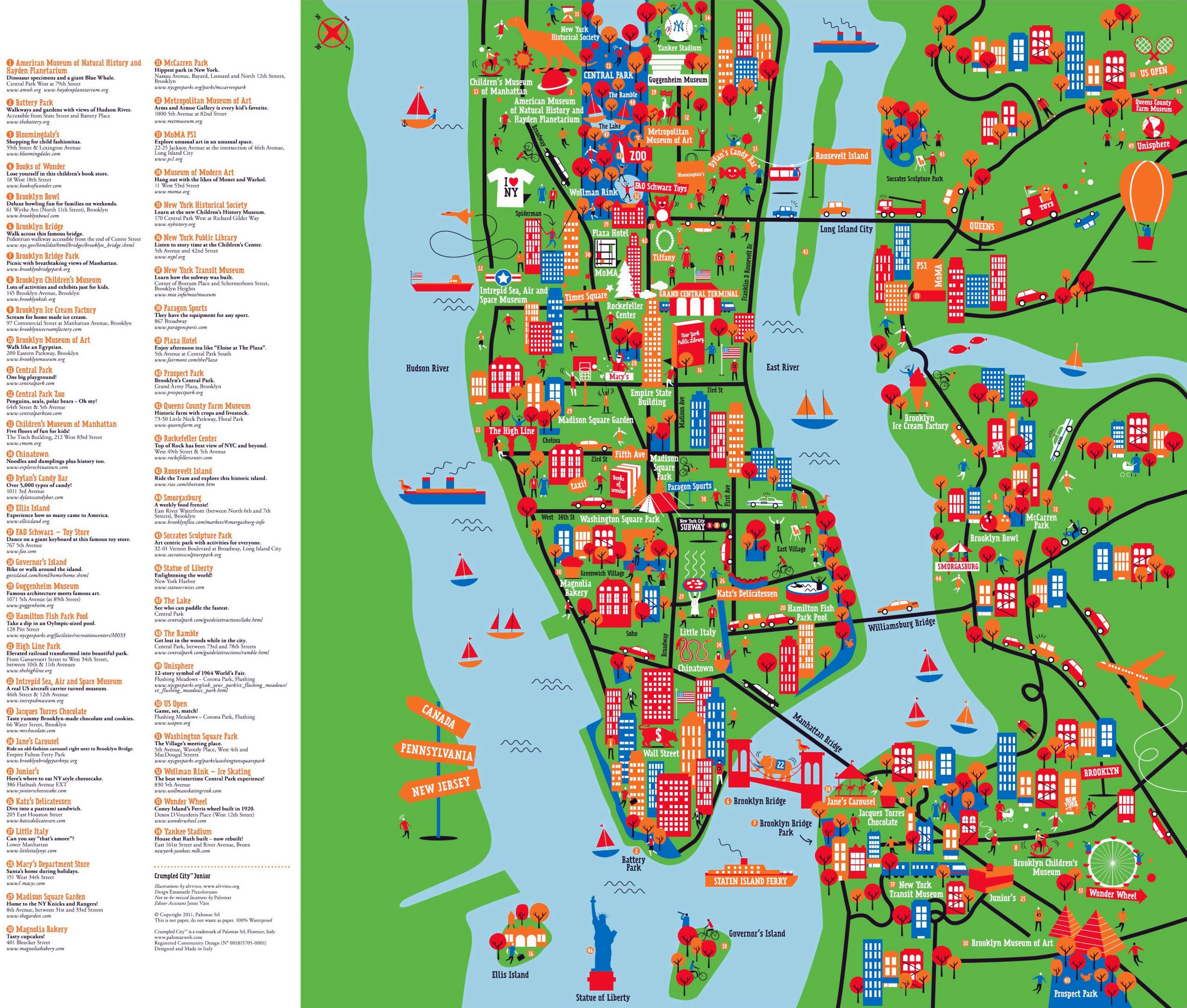 Large Detailed New York Tourist Attractions Map 