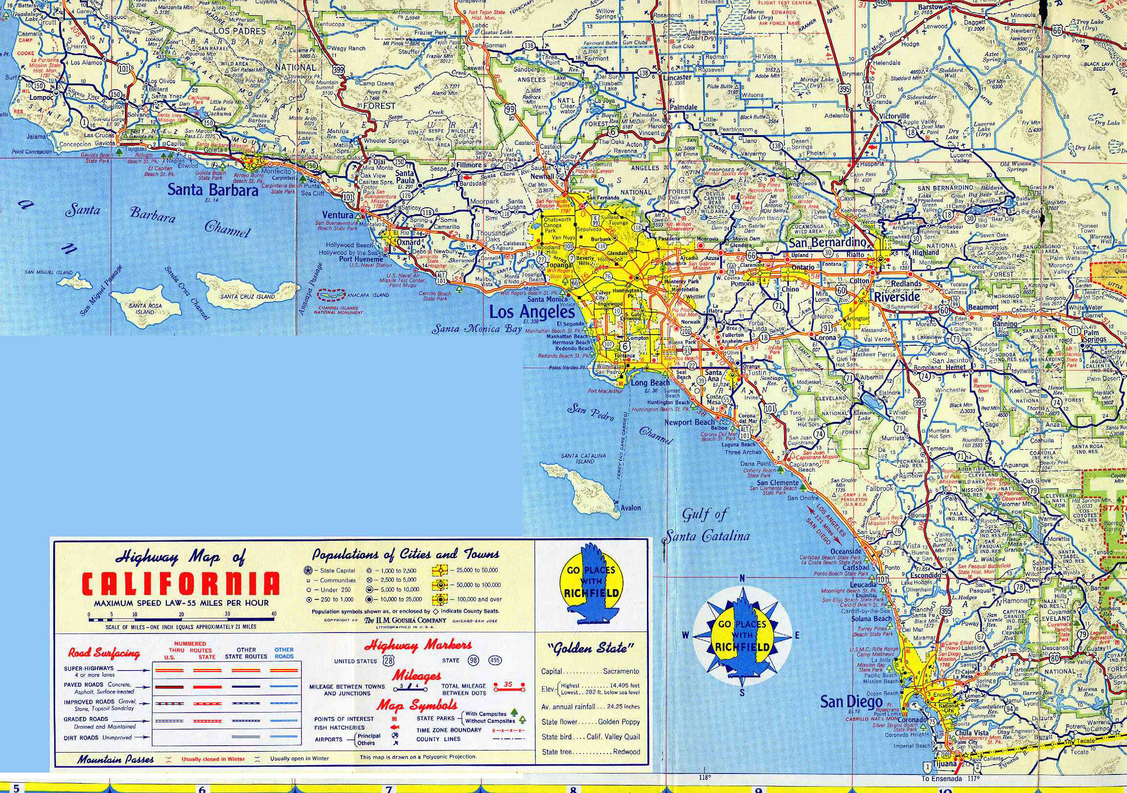 Large Detailed Road Map Of Los Angeles Region Los Angeles Region Large 