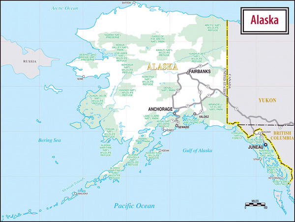 Large road map of Alaska. Alaska large road map.