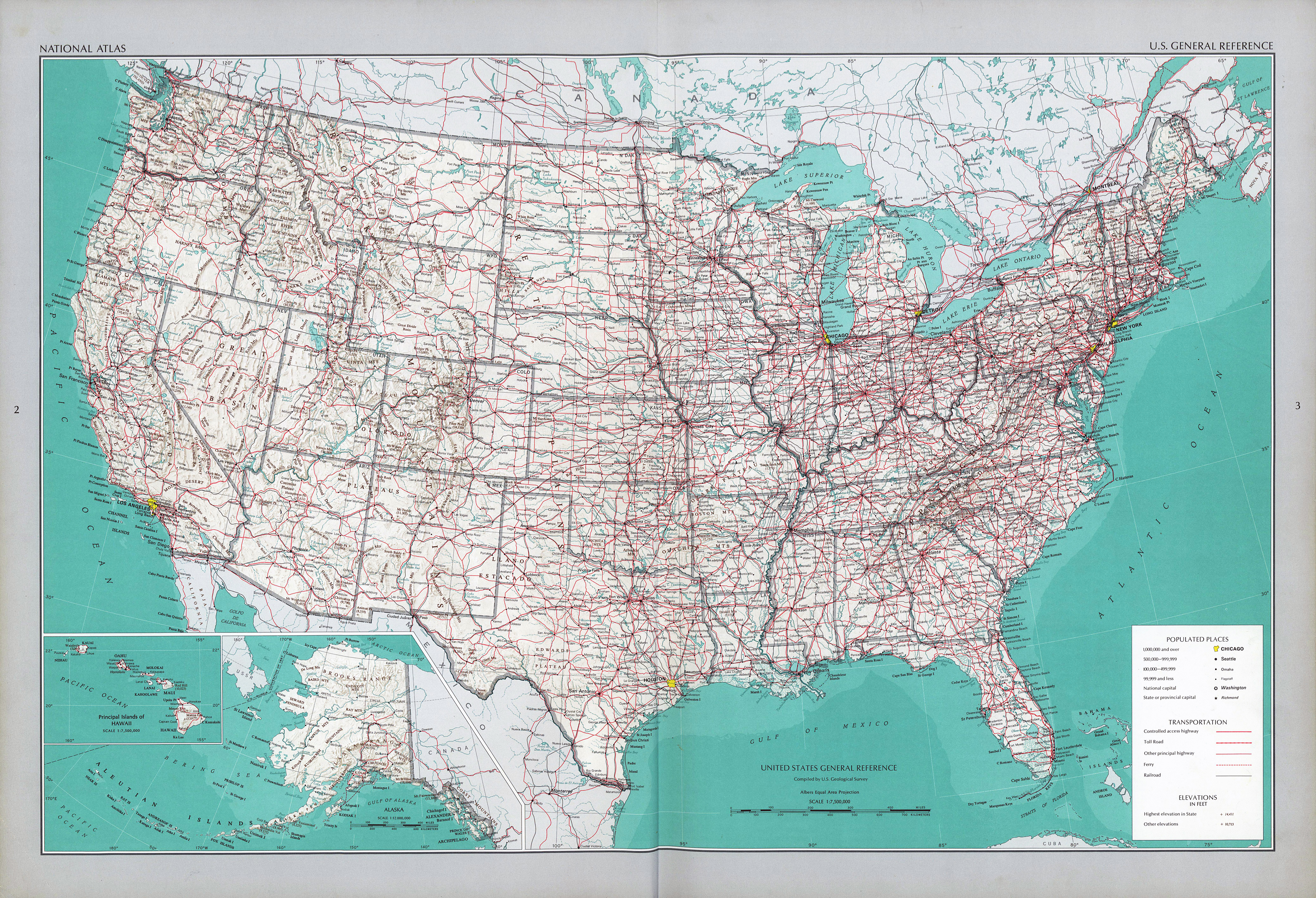 Large scale detailed political map of the USA. The USA large scale