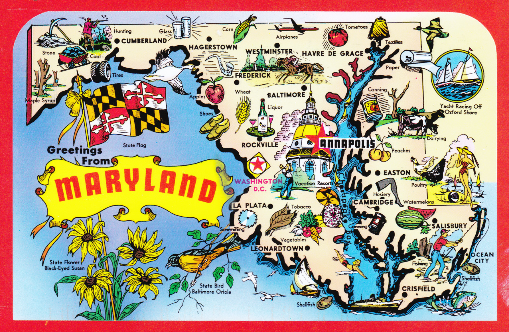 Large Detailed Tourist Illustrated Map Of Maryland State Vidiani large-detailed-tourist-illustrated-map-of-maryland-state-vidiani