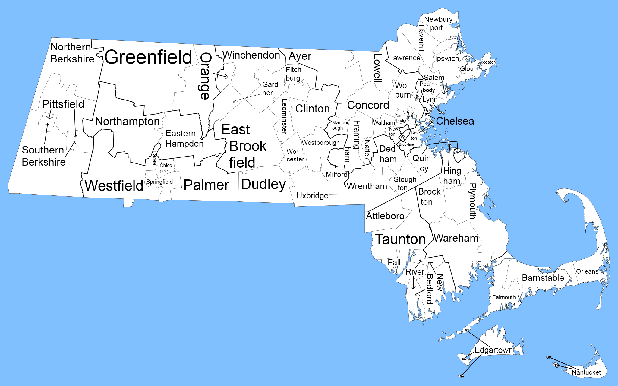 Large administrative map of Massachusetts state. Massachusetts state large ...2050 x 1280