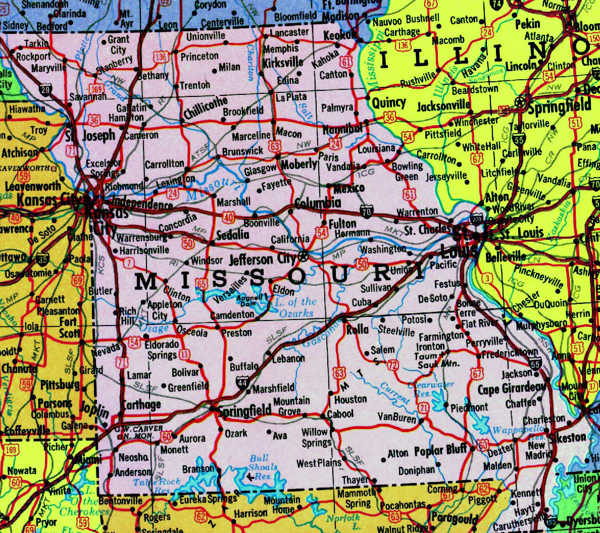 Printable Map Of Missouri Printable Word Searches