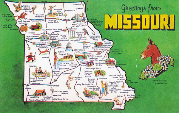 Large detailed tourist map Missouri state.