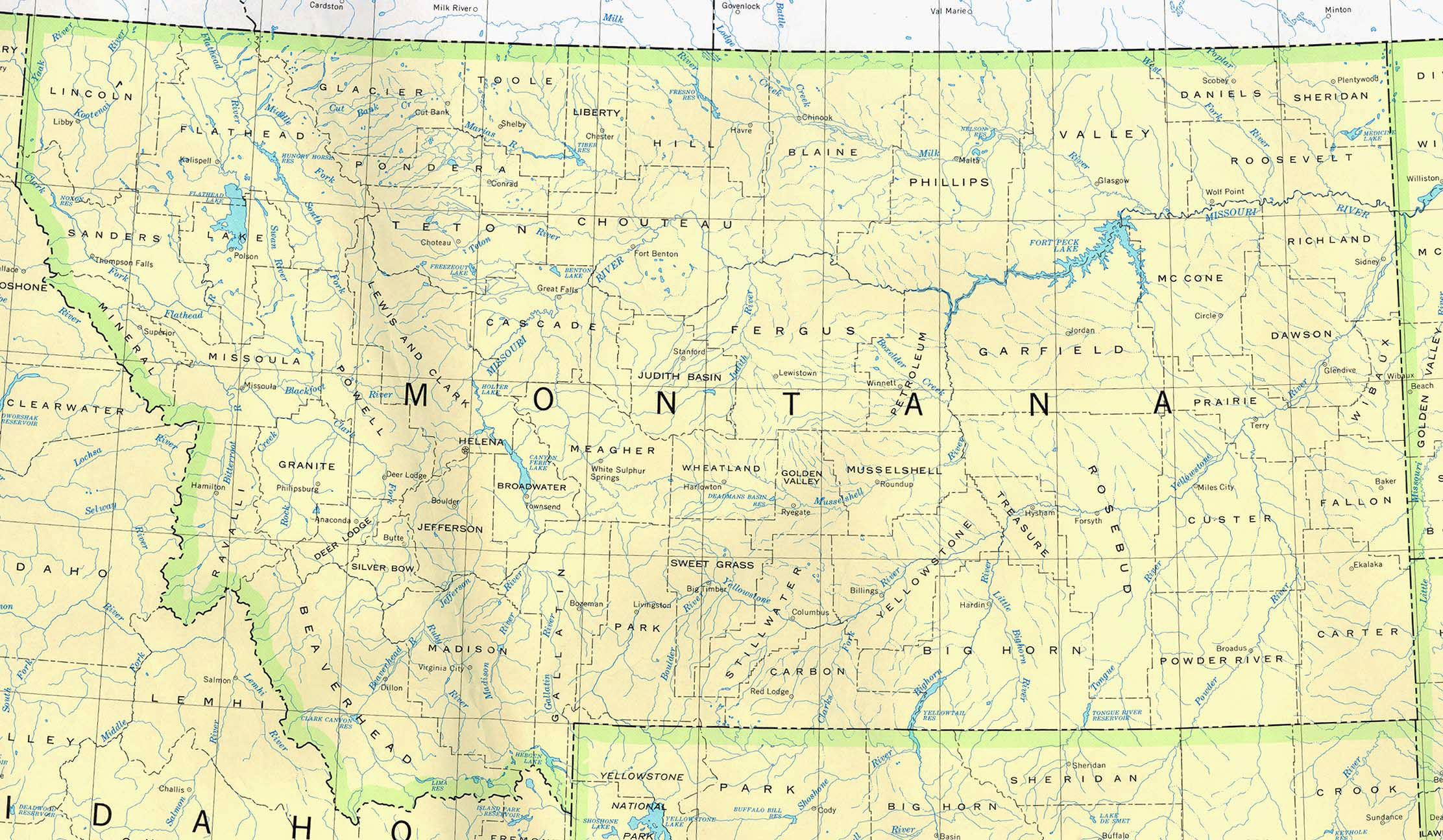 Detailed map of Montana state. Montana state detailed map Maps of all countries