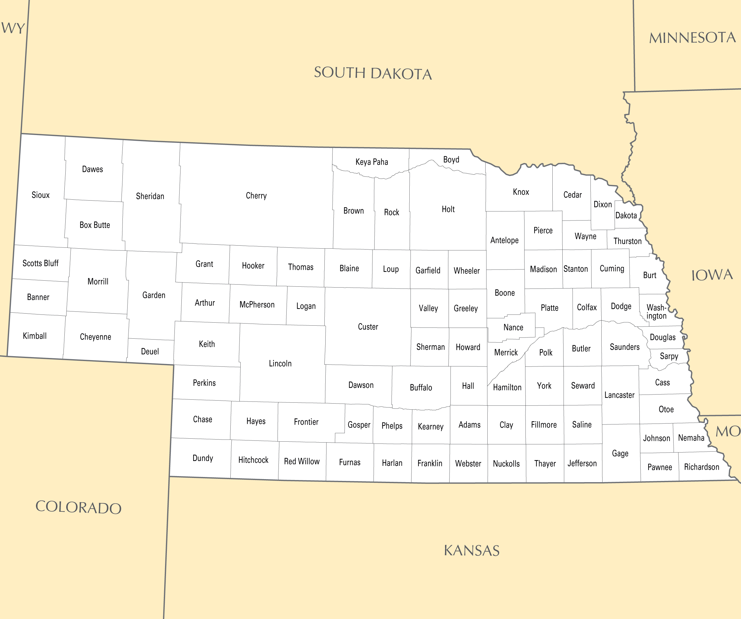 Nebraska County Map Images And Photos Finder