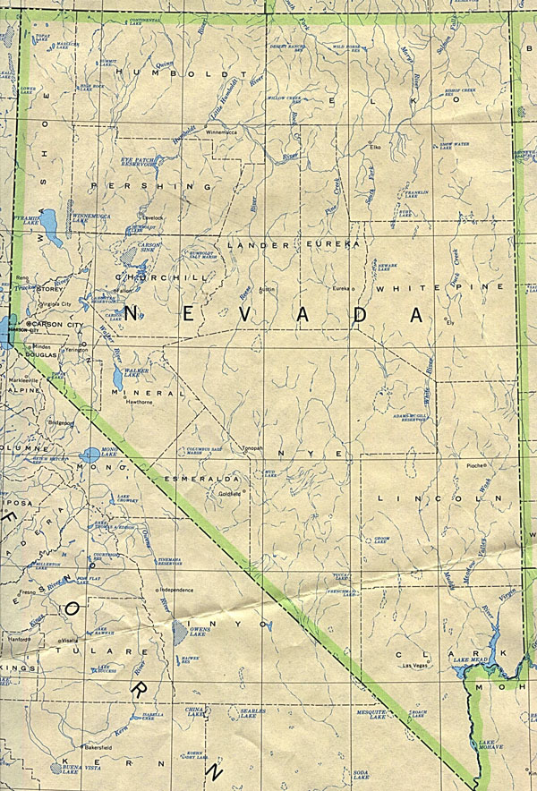 Detailed map of Nevada state. Nevada state detailed map.