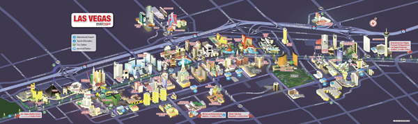 Large detailed Las Vegas city tourist map.