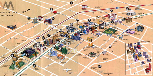 Large detailed tourist map of Las Vegas city.