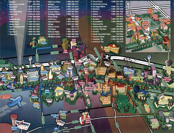 Las Vegas city tourist map. Las Vegas tourist map.