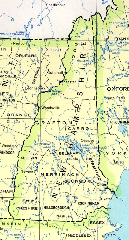 Map of New Hampshire state. New Hampshire state map.