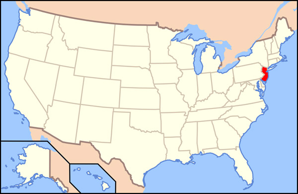 Large location map of New Jersey state.