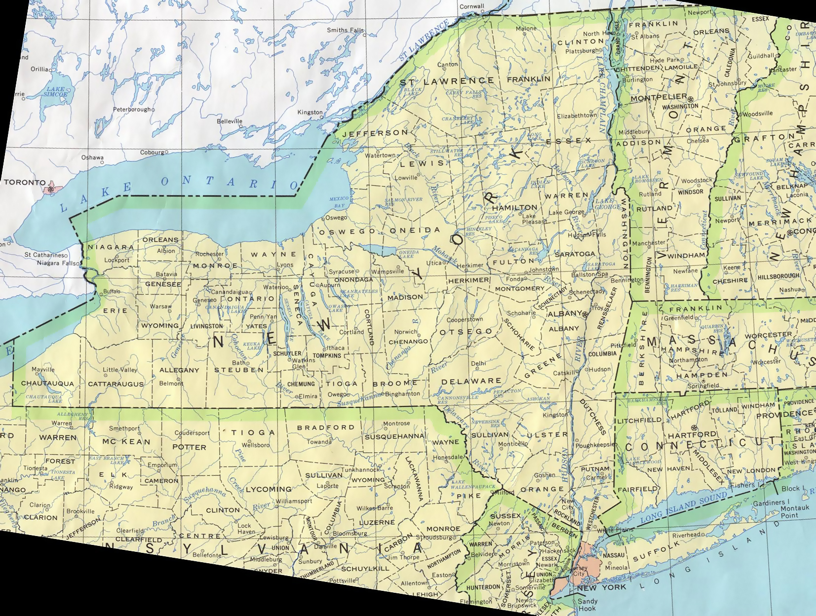 Detailed Map Of New York State New York State Detailed Map
