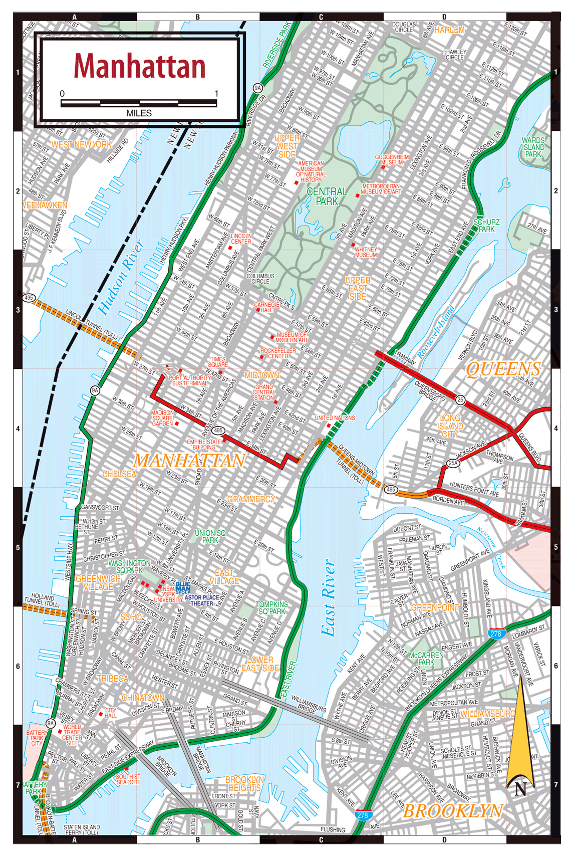 Free Printable Street Map Of Manhattan