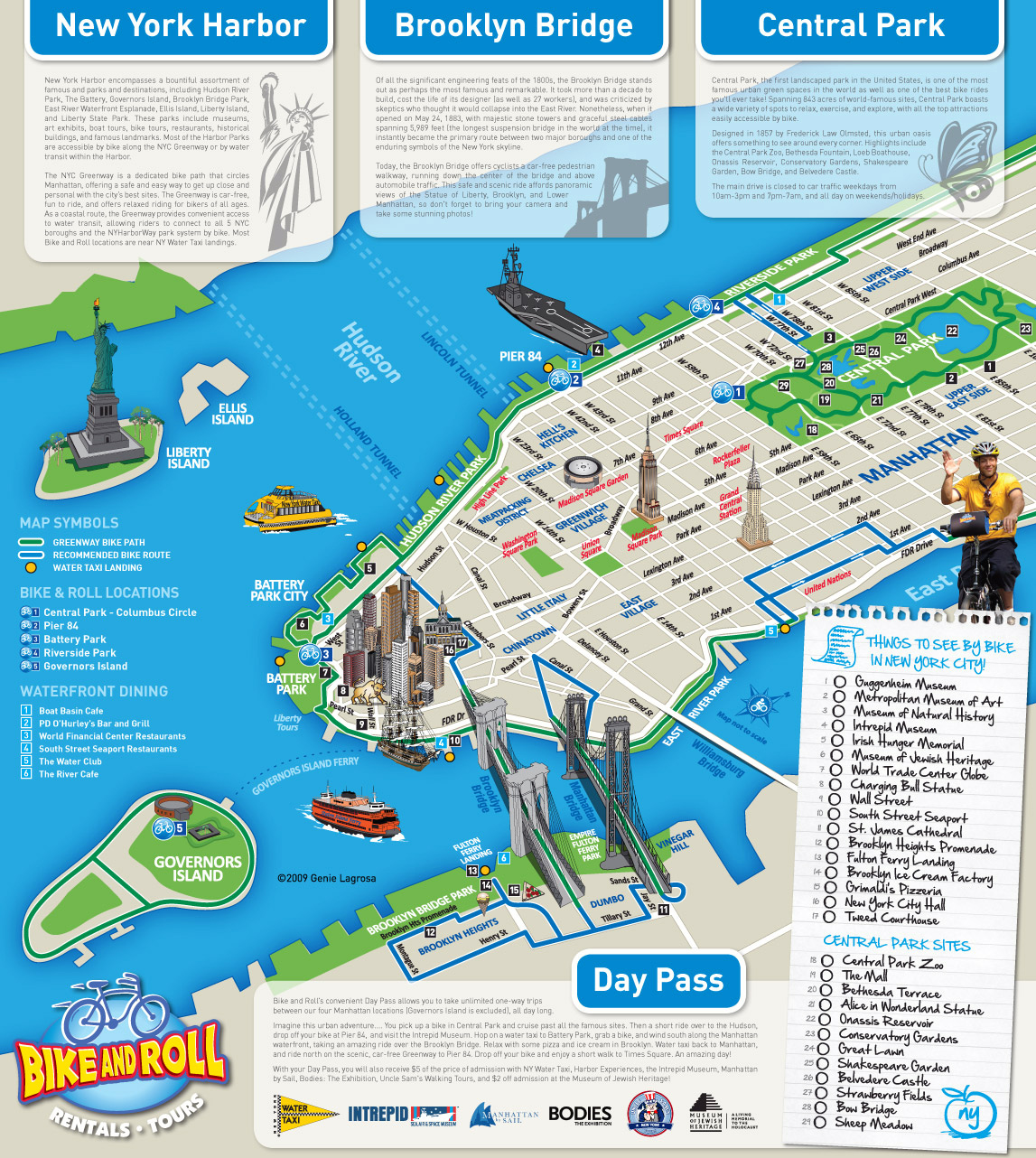 Large detailed alternative New York city tourist map | Vidiani.com