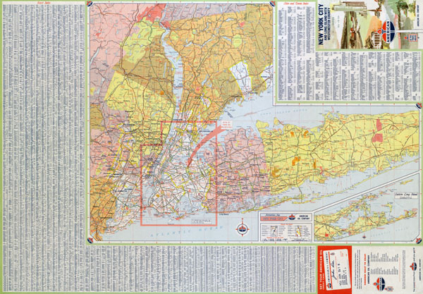 Large detailed roads and highways map of New York city, USA and surrounding areas.