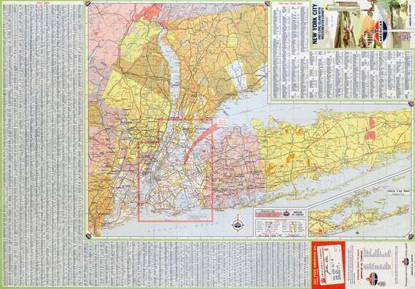 Large scale (HiRes) detailed roads and highways map of New York city and surrounding areas.
