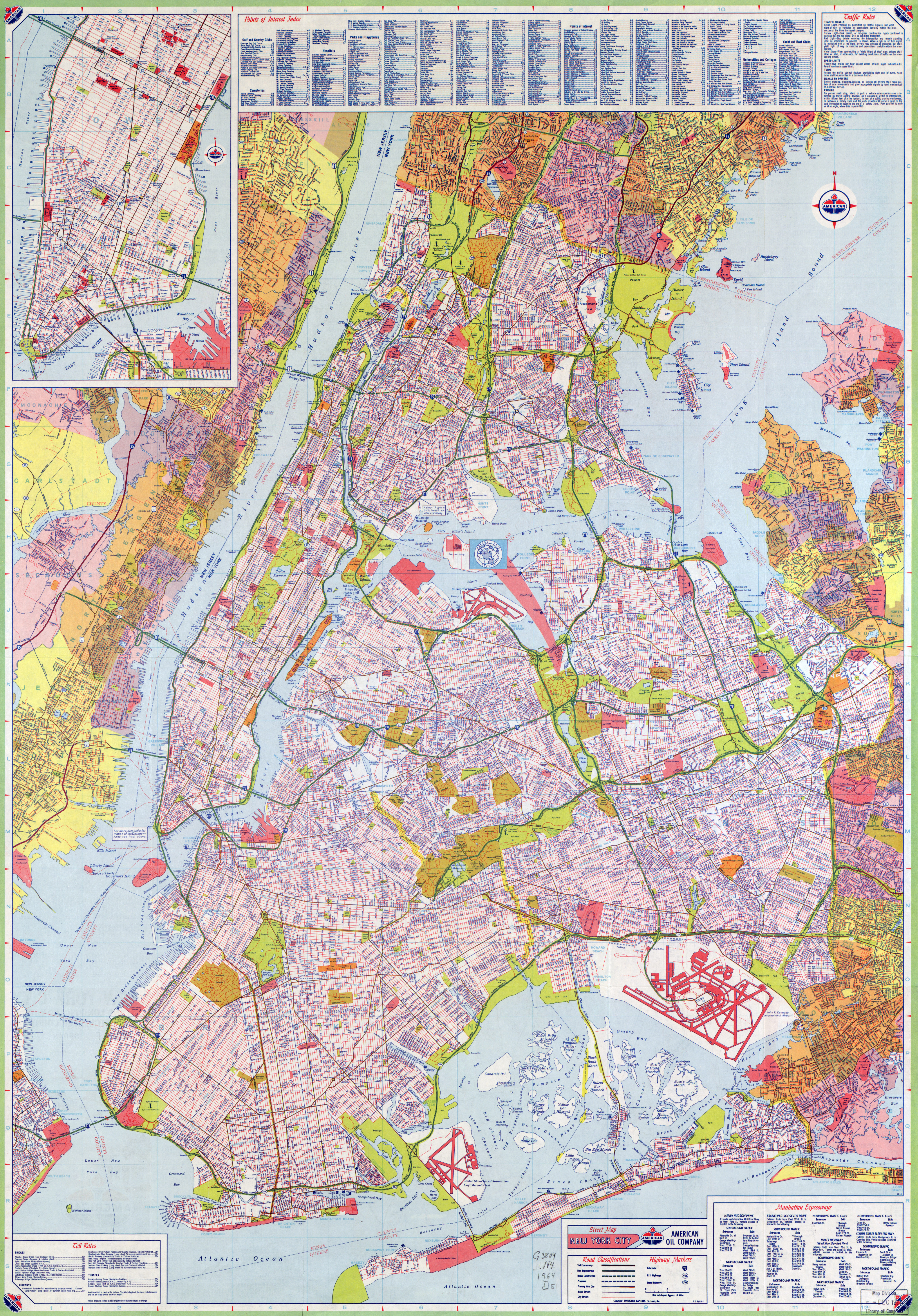 Large Scale Road Map Of New York City With Street Names New York