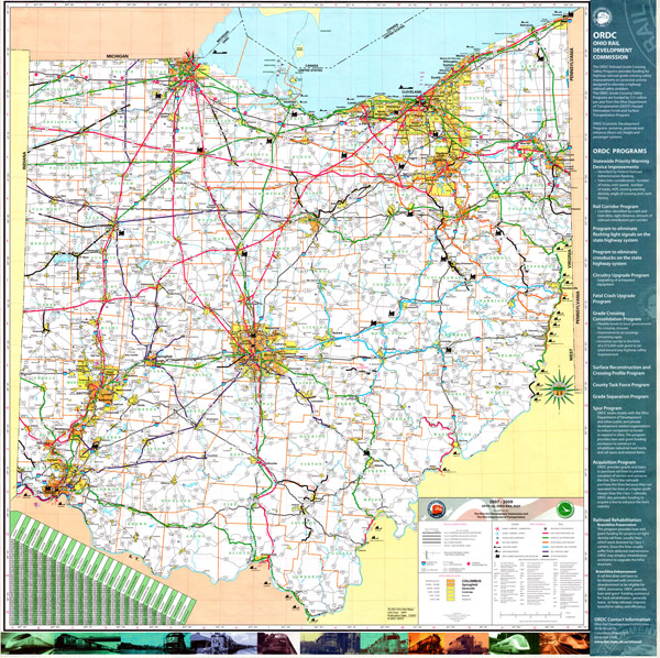 Detailed Ohio state official rail map. Ohio state detailed official rail map.