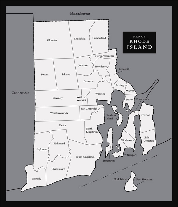 Large map of Rhode Island state. Rhode Island state large map.