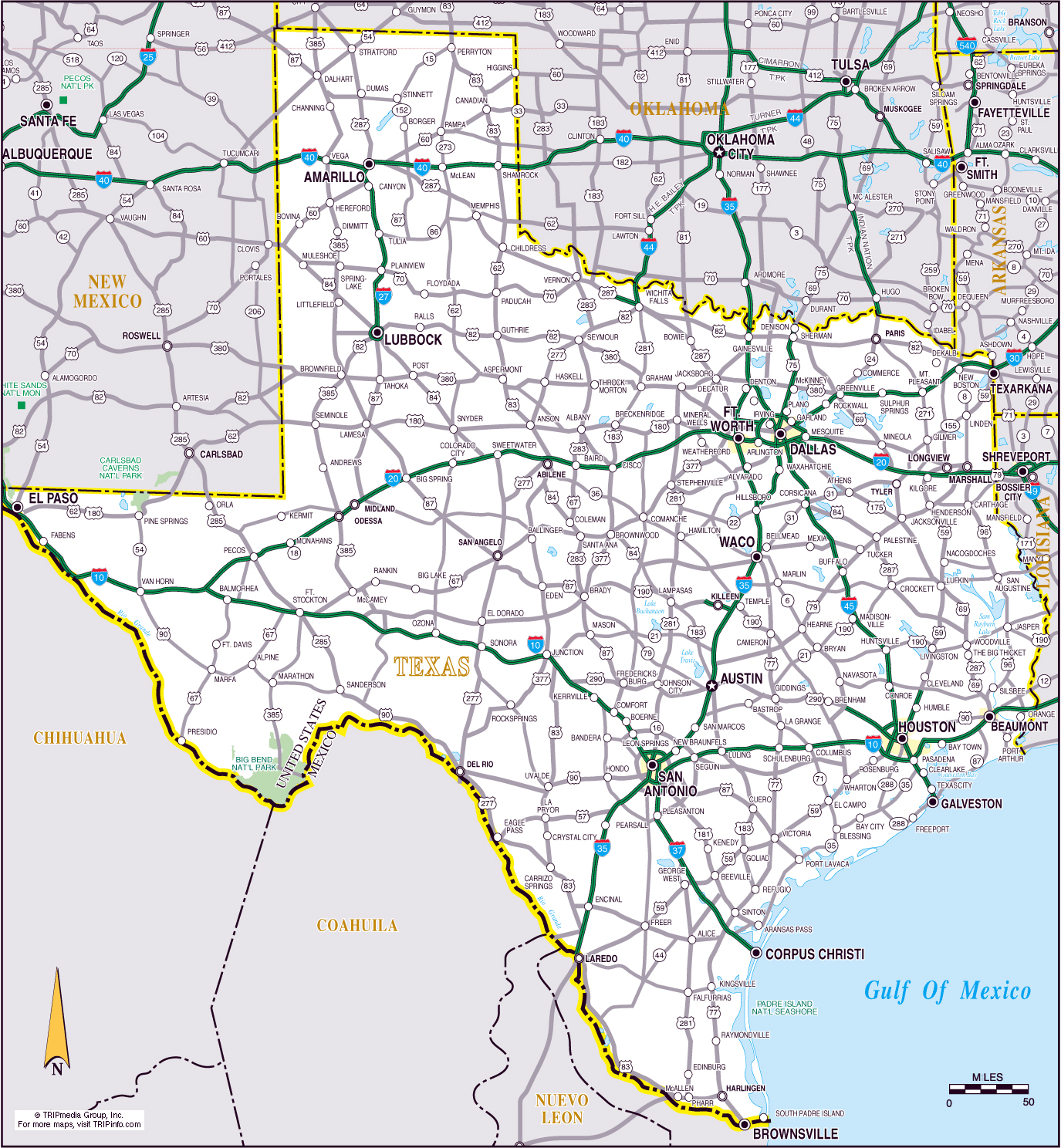 Large Roads And Highways Map Of The State Of Texas Vidiani Maps 
