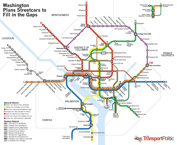 Washington D.C. future transit map.