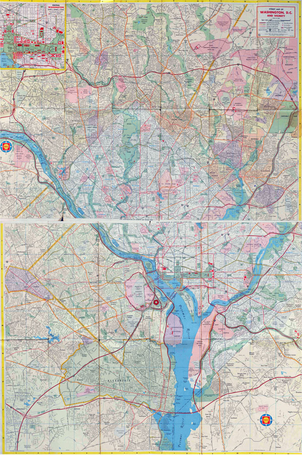 Large full road map of Washington D.C..