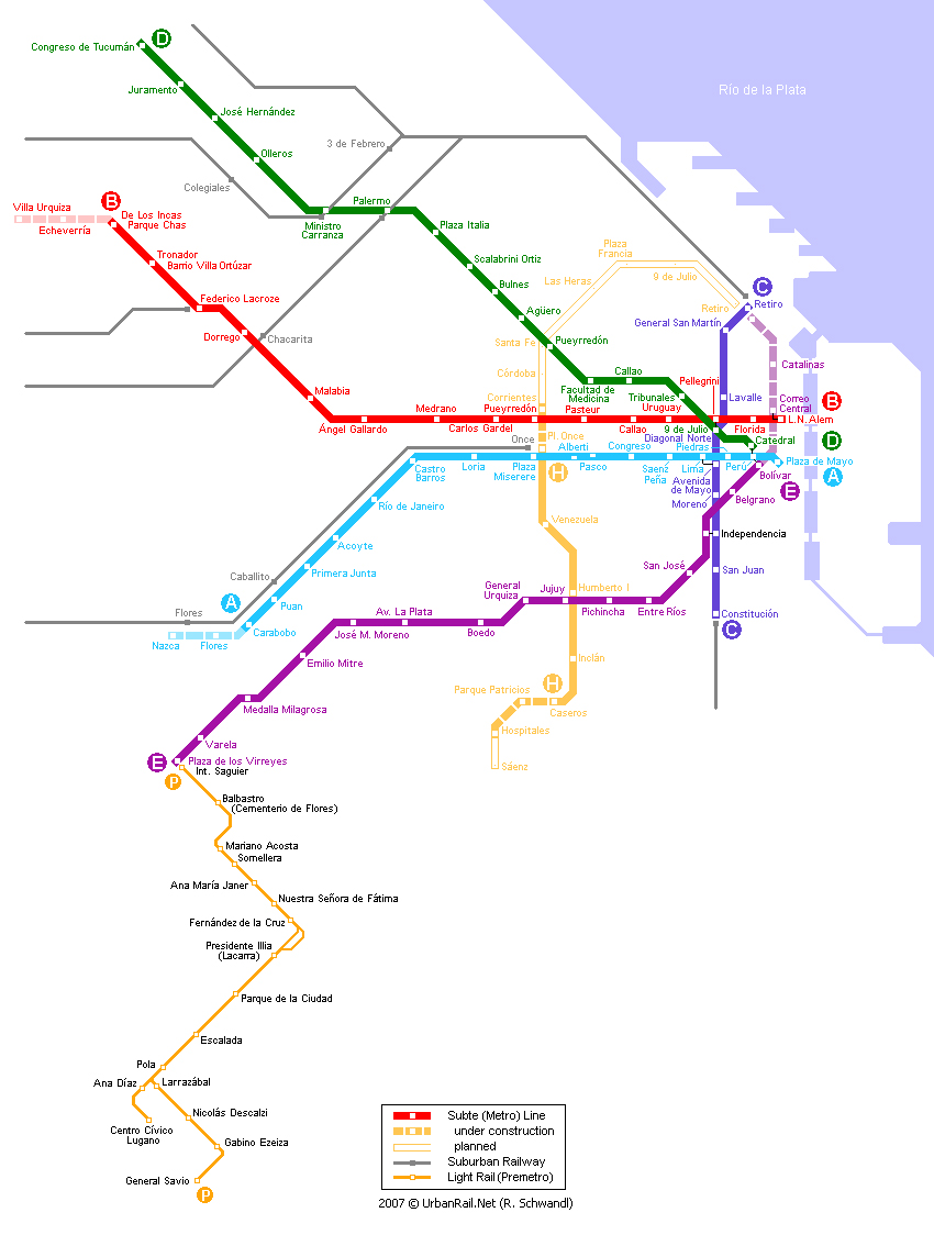 Metro Map Of Buenos Aires Buenos Aires City Metro Map Vidiani