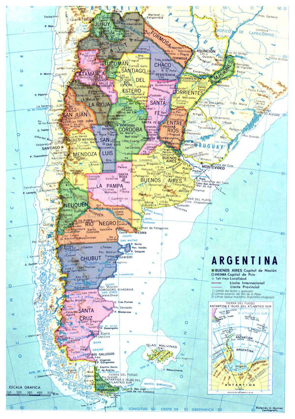 Detailed administrative map of Argentina. Argentina detailed administrative map.