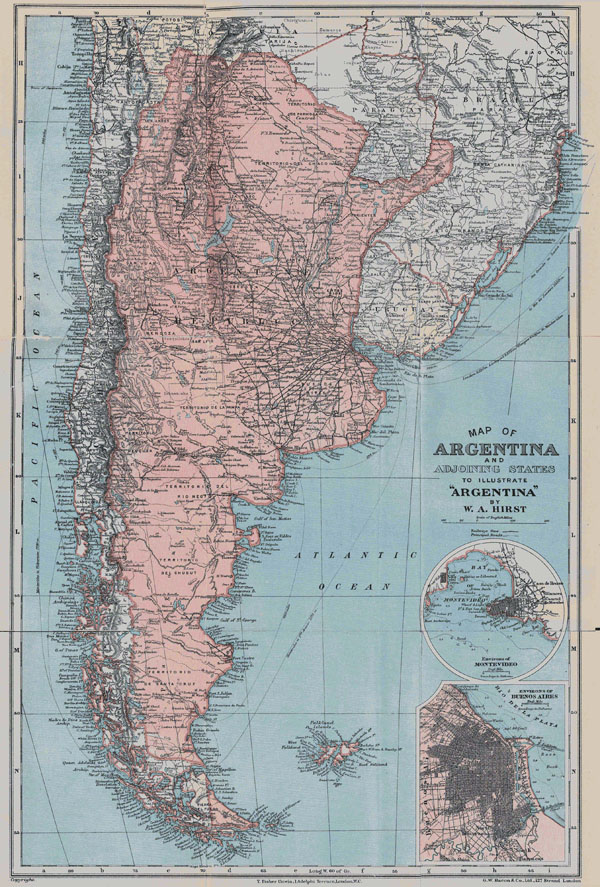 Large detailed old map of Argentina - 1900. Argentina large detailed old map - 1900.