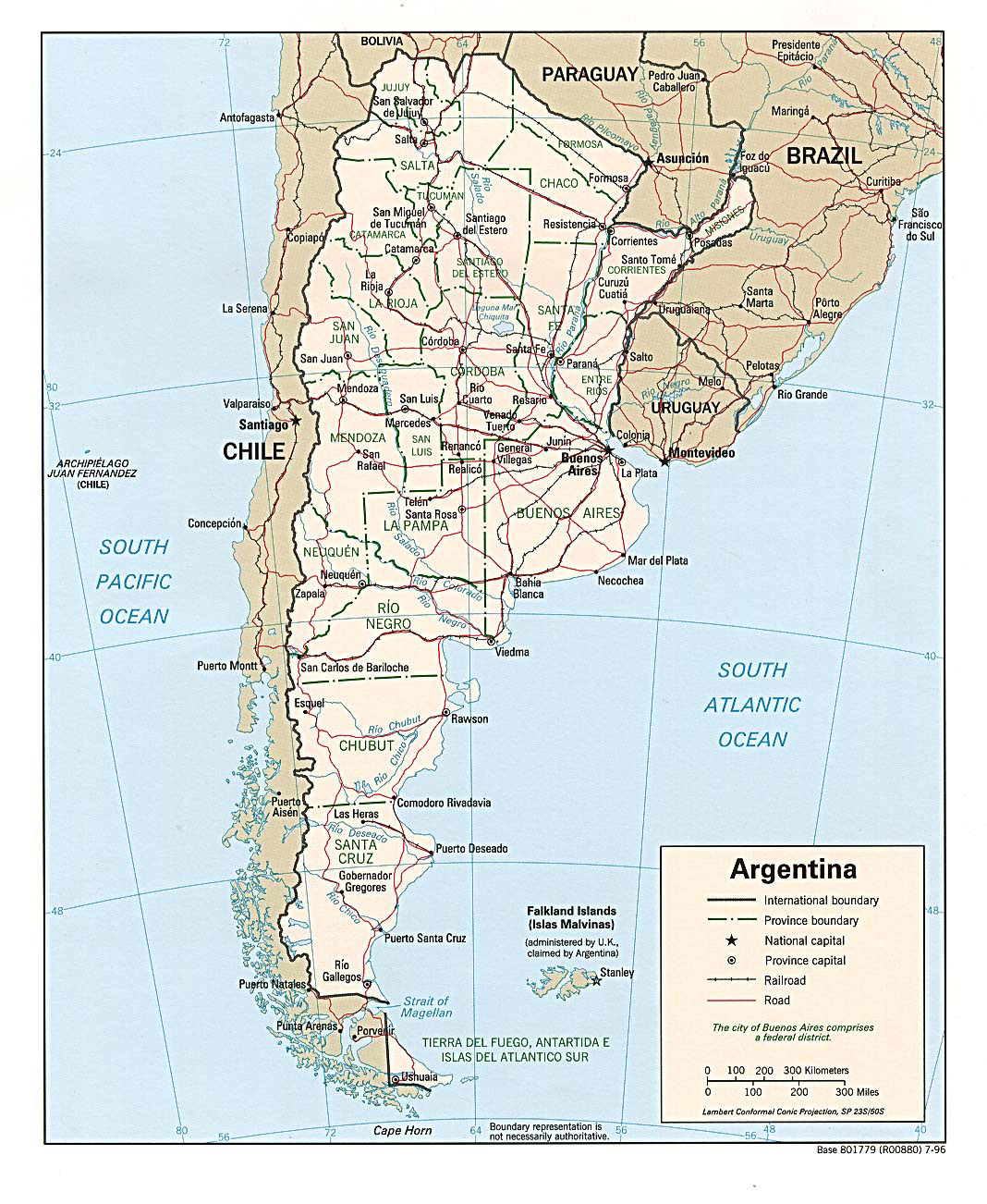 Large Detailed Political And Administrative Map Of Argentina 